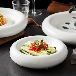 Plates White Plate Kitchen Ceramic Tableware Western-style Bowl Dessert Steak Salad Snack Cake European-style