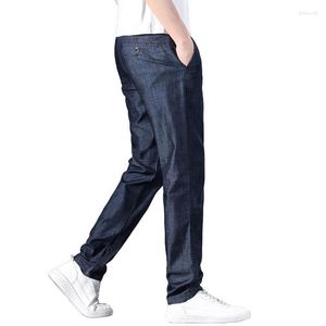 Män jeans mode is silk män modal lös raka affär byxor herr sommar thinmen's drak22