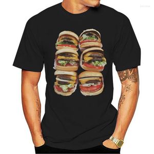 Herren-T-Shirts, taillierte Herren-Top-T-Shirts, 6er-Pack, Burger, lustiges T-Shirt, lässig, kurzärmelig, Sommer-O-Ausschnitt, Baumwolle, T-Shirts, einzigartig, Rot