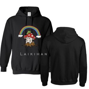 Erkek Hoodies Sweatshirts Harajuku Hoodie Sweatshirt Erkek Sokak Giyim Shroomie ve Kurbağa Baskı Üstü Külkü Erkek Kapşonlu Kıyafetler