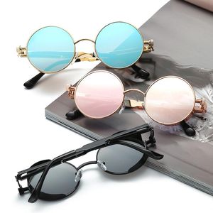 Óculos de sol steampunk clássico gótico homem feminino designer de marca vintage redondos de óculos polarizados monte de óculos de óculos uv400sunglasses