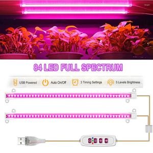 Grow Lights LED Light Tube Strip 1-4pcs With Auto On/Off Timer Dimmable Phyto Lamp Full Spectrum For Indoor Plants