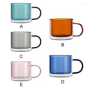 Weingläser, doppelwandige Glastasse, Kaffeetasse mit Griff, hitzebeständig, isoliert, transparent, für kalte Getränke, Latte, Cappuccino, Tee, Bier