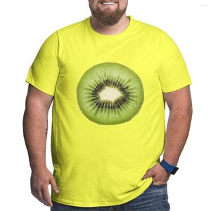 Herr t -skjortor överdimensionerad skjorta kiwi frukt gul bomull överdimensionerad 2023 design