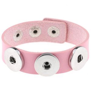 Bracelets de charme Bracelete de manobra de jóias de 18 mm de couro cor de couro rosa