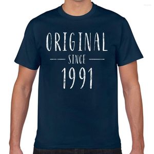 Men's T Shirts Tops Camisa Men Original desde 1991 angustiados em Camiseta masculina personalizada de Geek Funny Vintage XXX