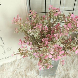 Decorative Flowers Artificial Fake Flower Small Fresh Leaves Grass Plant Bouquet Home Wedding Deco