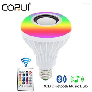 Smart E27 LED -Lampe RGB drahtloser Lautsprecher Bulb Bluetooth 12W Light Dimmable Music Player Audio 24 Keys Fernbedienung