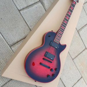 Custom electric guitar red large flower OEM red fingerboard and wrapped red logo mahogany in stock
