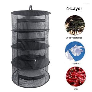 Storage Boxes Multi-Layer Zipper Folding Hanging Drying Net Clothes Basket Rack Mesh Dryer Bag For Herbs Flowers Buds Planting