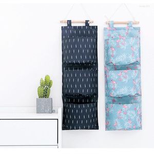 Storage Boxes Waterproof Cloth Hanging Bag Wall Mounted Wardrobe Closet Organizer Cosmetic Toys Pouch Container Bedroom Home