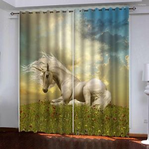 Cortinas cortinas de luxo Janela 3D Blackout para sala de estar Crianças de cortinas Tratamento