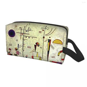 Kosmetiska väskor resor wassily kandinsky toalettartikar påse abstrakt konst makeup arrangör för kvinnor skönhet lagring dopp kit fall