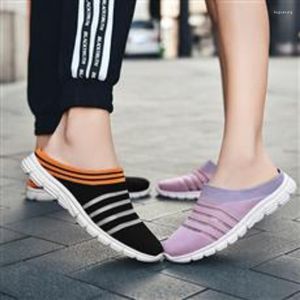 Сандалии Женщины летние пара ботинки дышащие пляжные тапочки модные полоса