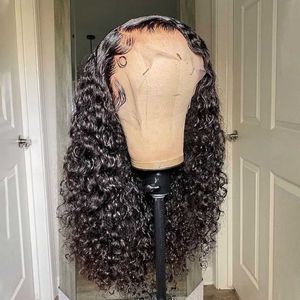 NXY LACE Peruki Przednie kręcone ludzkie włosy dla czarnych kobiet 13x4 głębokie fala 360 Al wstępnie rozluźnione z Baby Remy 230106