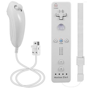 Game Controllers Remote Controller With Motion Plus For Wii / 2 In 1 Nunchuck Compatible U Console (White)
