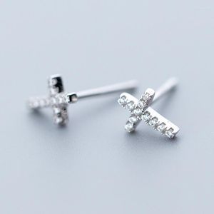 Stud Earrings Mini Cross for Girls Children Minumalist Real 925 Sterling Silver Studs Birthday GifeStudstud Dale22