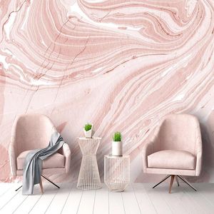 Wallpapers Custom Po Pink Marble Texture TV Background Wallpaper Murals Modern Living Room Bedroom Waterproof Canvas Painting Wall Paper