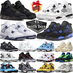 best selling 4s Outdoor shoes for men women military black cat sail university blue thunder midnight navy jumpman 4 cactus jack bred cool
