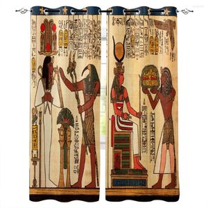 Gardin egyptisk etikett mönster bild konstfönster gardiner för vardagsrum sovrum kök behandling hem dekor kortinor