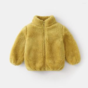 Ceketler Çocuk Peluş Giysileri Sonbahar Kış 2023 Kızlar Erkekler Bebek Hoodie Ceket Sıcak Gündelik Unisex