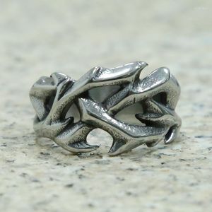 Rings de cluster vintage cool oco redondo espinhos de metal punk para homens homens viking moto jóias festas de casamento giftscluster lois22