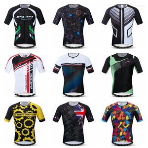 Racing Jackets 2023 Cycling Jersey Men Mountian Bike Jerseys Mtb Pro Team Bicycle Wear Short Sleeve Shirts With Four Pockets Reflective