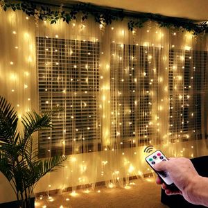 Outdoor Wall Lamps Garden Icicle Garland Christmas Wedding LED Fairy Lights DIY Curtain String Remote Control Year Home Deco