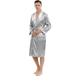 Indumenti da notte da uomo Uomo Accappatoio Accappatoio in seta sintetica 2 pezzi Pantaloncini Abito da notte casual Set Kimono in raso Abito intimo maschileIntimo maschile