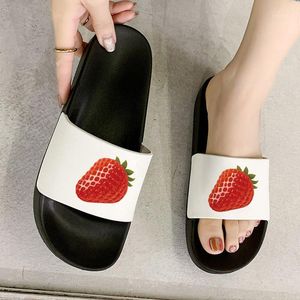 Tofflor non slip glider lady tecknad inomhus kvinnor roligt söt frukt strand flip flops sommar badrum