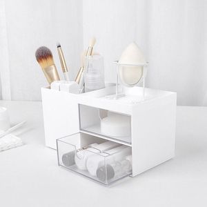 Storage Boxes Plastic Makeup Organizer Drawer Jewelry Box Cosmetic Brush Pen Holder Make Up Rangement Maquillage Organizador