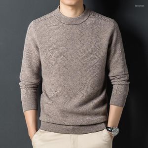 Męskie swetry Pure Sweater Okrągła szyja zagęszczona 2023 Zimowa biznes swobodna wełniana koszulka Kenn22