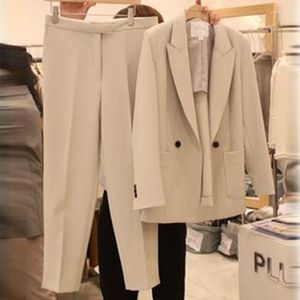 Women's Two Piece Pants Fashion Pant Suits Women Spring High Quality Temperament Formal Professional Business Suit Two-piece Female