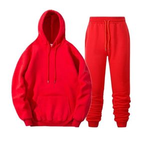 Men's Hoodies & Sweatshirts 2023 Tracksuit Men Brand Male Solid Hooded Sweatshirt Pants Set Mens Hoodie Sweat Suit Casual Sportswear S-3XL