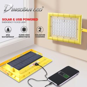 Portabla lyktor SOALR LED CAMPING LIGHT USB RECHAREBLEABLE SOLAR Powered 80W Waterproof PowerBank Feature Magnetic Working Emergency Flood