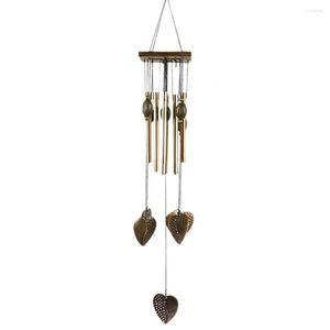 Figurine decorative Campanella a vento con ciondolo a forma di cuore in metallo Patio Portico Windchimes Campana Tenda appesa Decorazione 2023