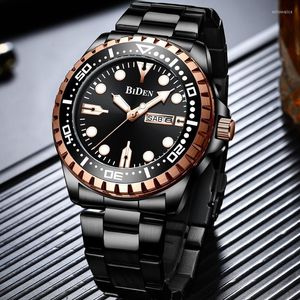 Wristwatches Quartz Mens Watches Luxury Full Black Waterproof Business Dual Calendar WristWatch Automatic Date Week 2023 Trend ClockWristwat
