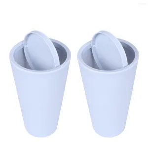 Interior Accessories 2PCS Chic Car Trash Bin Lid Garbage Can Round Shaped For Lady Girl Madam