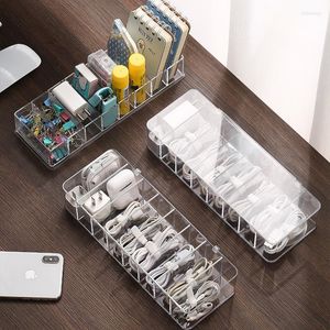 Storage Boxes Clear Jewelry Box Organizer Transparent Cable Container With Lid Accessory Tray For Earrings Necklace