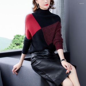 Kvinnors tröjor Autumn Loose Slim Long Sleeve Bottoming Shirt Color Fashion Turtleneck Pullover Sweater Womenwomen's Olga22