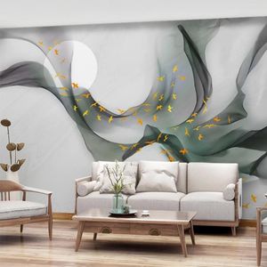 Wallpapers Custom Po Mural Chinese Ink Hand Painted Landscape Artistic Conception Zen Background Wallpaper For Room & Home Decor