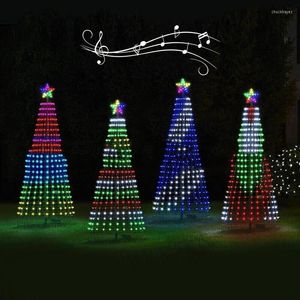 Tischlampen US-Stecker Außenbeleuchtung Mehrfarbige LED-Lichtshow Kegel Weihnachtsbaum IP44 für Hofdekoration