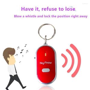 Keychains Wireless Whistle Nyckel Finder Keychain Anti-Lost Device Keyrings Electronic Anti-Poft Ellipse Search Roll for Women Men Fred22