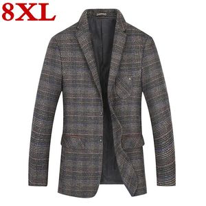 Männer Anzüge Blazer 2023 Plus Größe 8XL 7XL Herbst Winter Business Mantel Hinzufügen Dünger Erhöhte Männliche Casual Anzug Jacke lose Fett