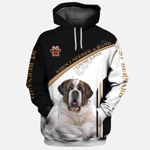 Kadın Hoodies Sweatshirts St Bernard 3D Baskılı Külkü Kadınlar İçin Erkekler Komik Moda Hayvan Kazak Drop 08Women's