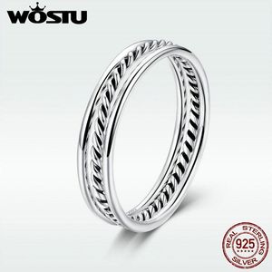 Anéis de banda 925 Sterling Silver Hollowed Ring for Women Wedding original Acessórios de jóias simples do presente dxr467