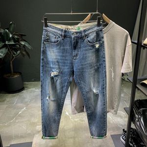 Mäns jeans koreanska män klassiska jean homme hip hop pantalones hombre mannen mjuk svart cyklist maskulino denim overaller mens byxor