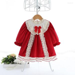 Girl Dresses Baby Winter Christmas Princess Dress Red Lace Bow 1st Birthday Party Toddler Clothes Vestido Infantil Year