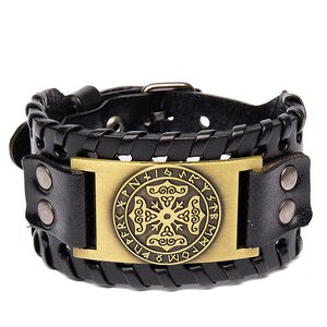 Tennisarmband Fashionabla nordiska design Irish Cross Armband läder flätade herrar Viking Rune Accessories Party Jewelrytennis