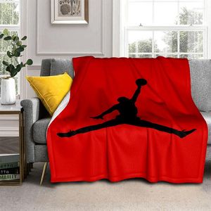 Одеяла баскетбол Творческий заказ на заказ на диван -кровать для кровати мягкий и волосатый клетка теплый фланелевый бросок подарок поклонникам